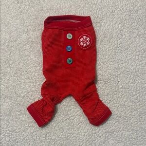 NWOT - Cozy Red Dog Footie Pajamas with Snowflake Patch - Extra Small